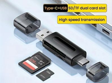 6-in-1 USB 3.0 Multi-Function Aluminum Alloy Card Reader - Supports TF/SD Cards and USB Drives for Smartphones, Dash Cams, Cameras, and Computers