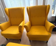 Arm/Wing chair yellow set