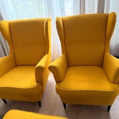 Arm/Wing chair yellow set