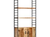 4-Tier Bookcase 80x30x180 cm Rough Mango Wood