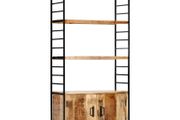 4-Tier Bookcase 80x30x180 cm Rough Mango Wood