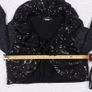 Miss Frida Black Y2K Goth Sequined Sparkly Lace Sleeve Cropped Bolero Shrug Cardigan Size S Image 9