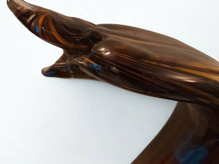 Vintage Murano-Style Glass Snake Sculpture
