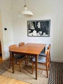 Vintage Mid Century Teak Extending Dining Table & 4 Chairs
