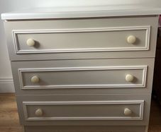 Cream 3 drawer chest of drawers