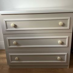 Cream 3 drawer chest of drawers