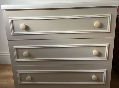 Cream 3 drawer chest of drawers