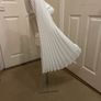 White tunic top, pleated angel wing long sleeves Image 6