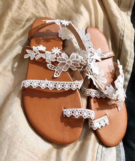 Womens Lace Flat Sandals Size 43