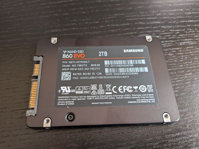 Samsung 860 Evo 2 Tb Sata 2.5 Inch Internal SSD (mz-76e2t0) Used