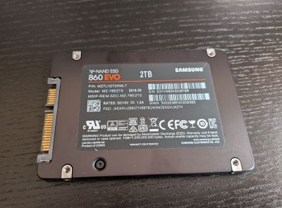 Samsung 860 Evo 2 Tb Sata 2.5 Inch Internal SSD (mz-76e2t0) Used