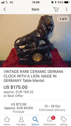 Vintage German deco clock