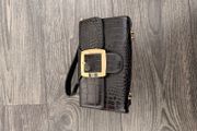 EGO Black croc-effect buckle bag