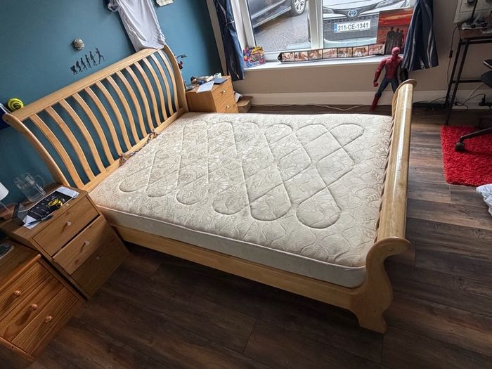 Double bed and mattress