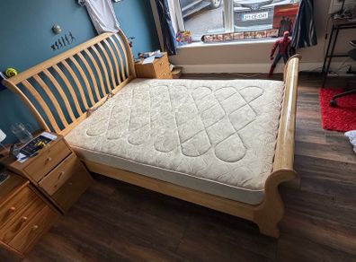 Double bed and mattress