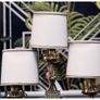 Brass Ecclesiastical Candelabra Electrified Table Lamp Florentine Shades Image 5