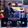 120x50cm Gaming Desk with LED Lights & Power Outlets,White Storage Shelves, Dual Monitor Stand, Home Office & Study, Work from Home, Bedroom, Small Spaces, Dorm, Space-Saving, Students Image 5