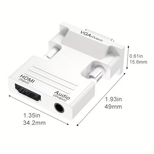 HDTV to VGA Adapter with Audio Output - Plug & Play Converter for Laptops, PCs, Monitors, Projectors, HDTVs, Chromebooks, Roku, Xbox (Includes 3.5mm Stereo Cable)