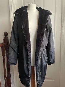 Ladies Fur Lined Coat With Hood