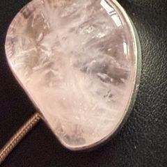 Silver chain rose quartz