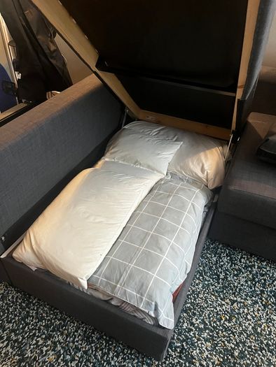 Grey Corner Sofa Bed with Storage - Excellent Condition