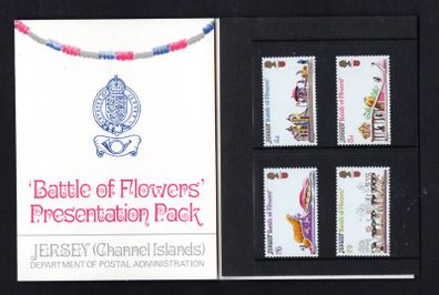 1970 Jersey Battle Of Flowers Commemorative Stamps Presentation Pack