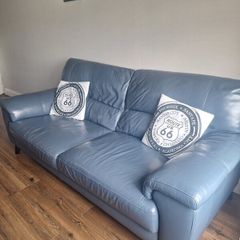 Leather couch.