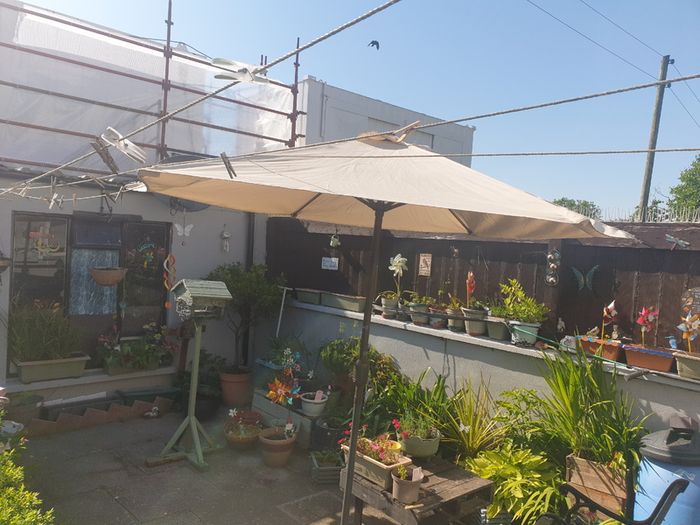 Cream Parasol & Pole For Sale Here
