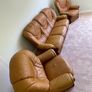 Matching Genuine Leather 3-Seater Sofa & 2 Armchairs Image 9
