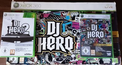 dj hero plus x box 360, with 2 dj hero disc