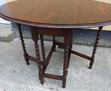 Antique Solid Oak Gateleg Drop Leaf Table