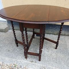 Antique Solid Oak Gateleg Drop Leaf Table