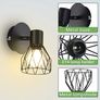 Wall Lights Rotatable, Industrial E14 Socket Adjustable Wire Cage Wall Lights, Sconce Wall Lights in Black Metal for Kitchen Living Room Bedroom, 2 Packs Image 2