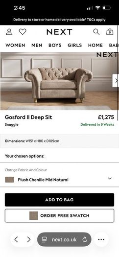 NEXT Sofas and furniture