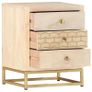 Bedside Cabinet Gold 40x30x50 cm Solid Mango Wood Image 5