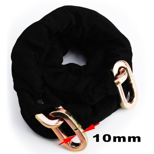 1m Heavy Duty Chain Lock & Padlock 0.4in/10mm THICK !