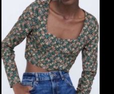 top Bnwt Zara floral cropped corset top medium