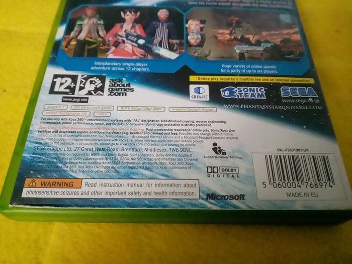 Phantasy Star Universe Xbox 360 Games Original