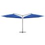 Double Parasol with Steel Pole 250x250 cm Azure Blue Image 5