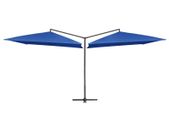 Double Parasol with Steel Pole 250x250 cm Azure Blue