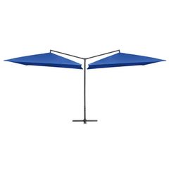 Double Parasol with Steel Pole 250x250 cm Azure Blue