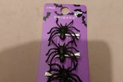 3 x glitter hair halloween spiders