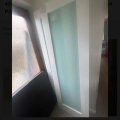 White Primed Glass Doors 6100mm