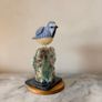 Hand-Carved Blue & Yellow Gemstone Blue Tit Image 6
