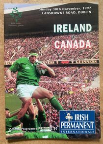 Very Rare 1997 Ireland v Canada - Irish Permanent International Programme