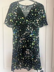 Brand new new look mini black and floral cotton dress