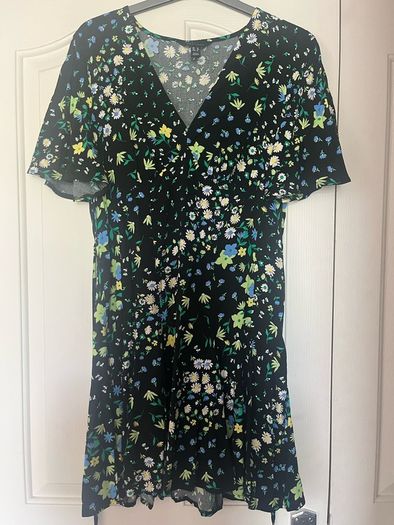 Brand new new look mini black and floral cotton dress