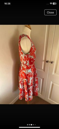 Banana Republic size 12 lined orange blue dress