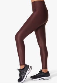 Sweaty Betty High Shine Gym Leggings, Black Cherry Purple Size S