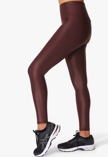 Sweaty Betty High Shine Gym Leggings, Black Cherry Purple Size S
